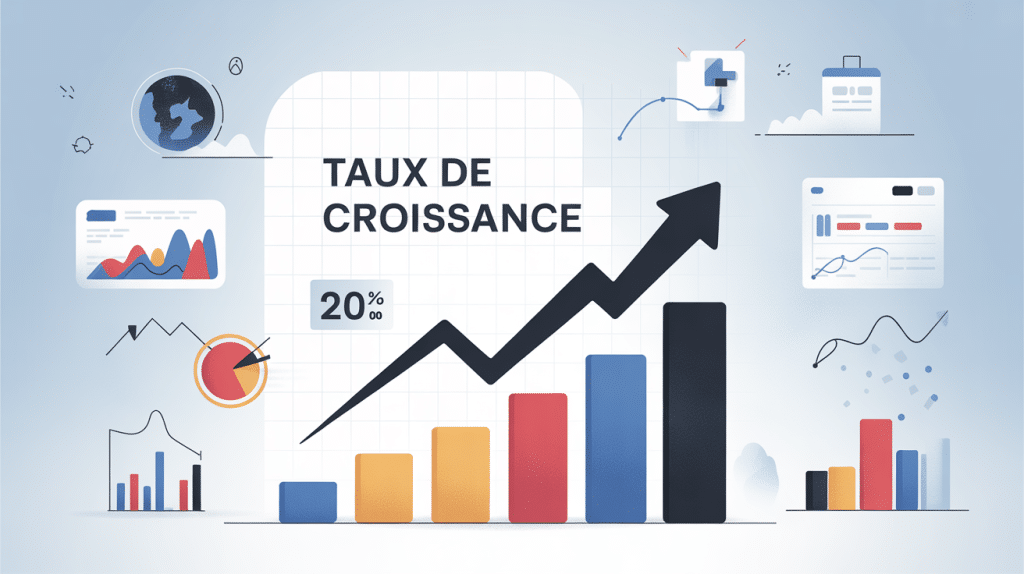 illustration graphique calcule du taux de croissance