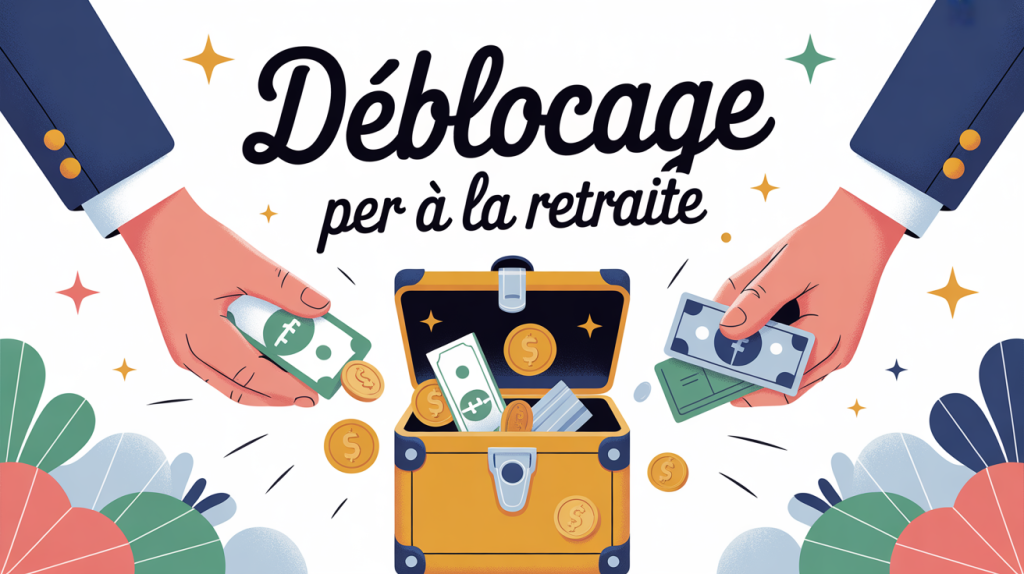 Visuel déblocage PER à la retraite avec coffre-fort ouvert