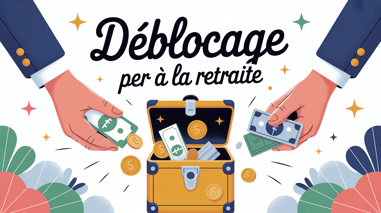 Visuel déblocage PER à la retraite avec coffre-fort ouvert