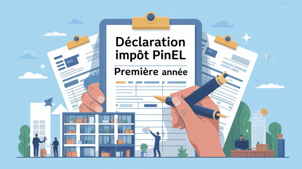 Illustration déclaration impôt Pinel 1ère année formulaires et propriétaire