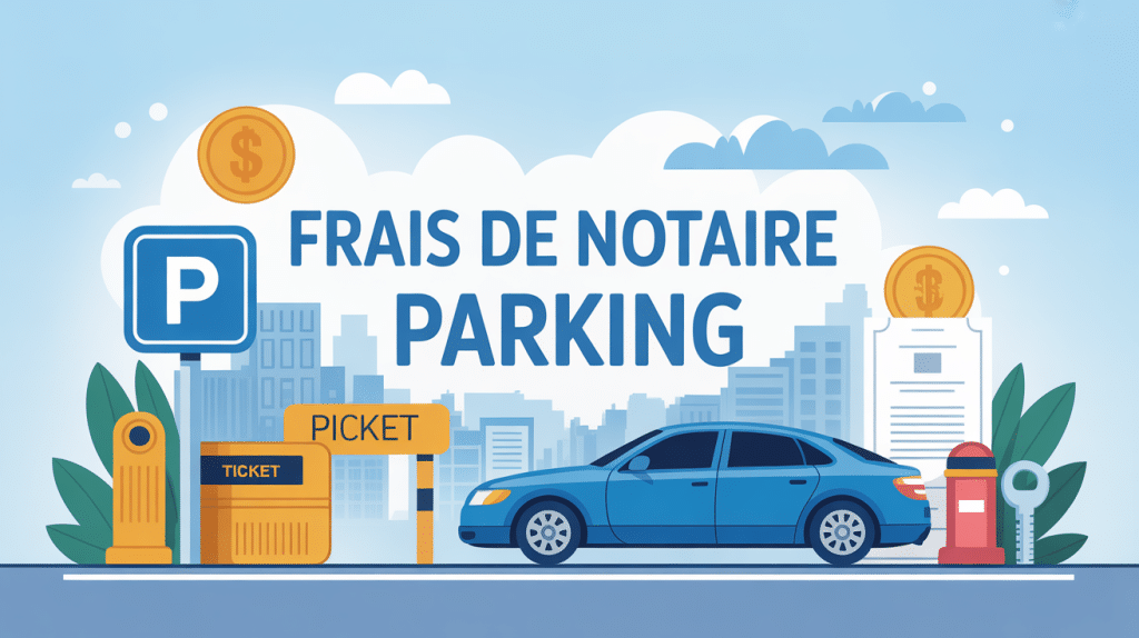 illustration frais de notaire sur parking urbain