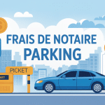 illustration frais de notaire sur parking urbain