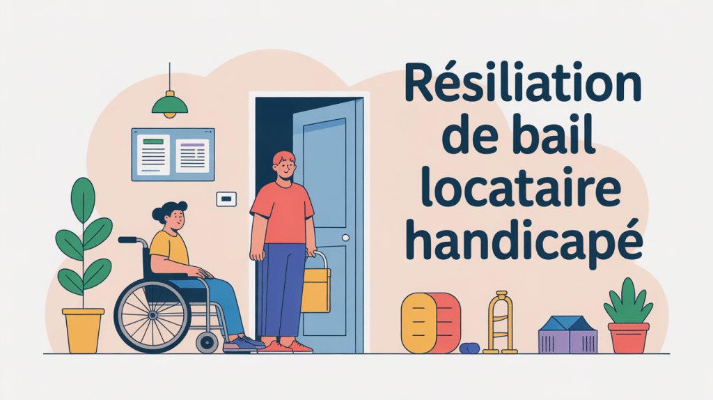 illustration locataire handicapé résiliation bail devant logement