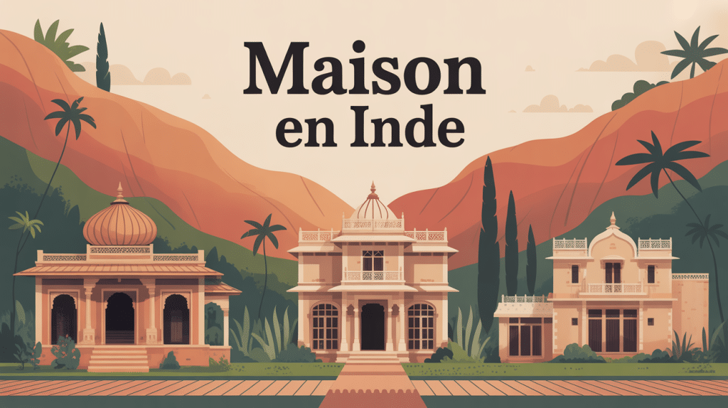 illustration maison inde styles traditionnel et moderne
