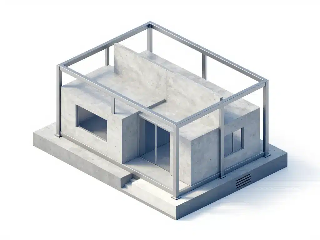 structure maison phenix 1980 ossature métallique et panneaux