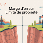 Illustration du bornage et marge d'erreur limite de propriété