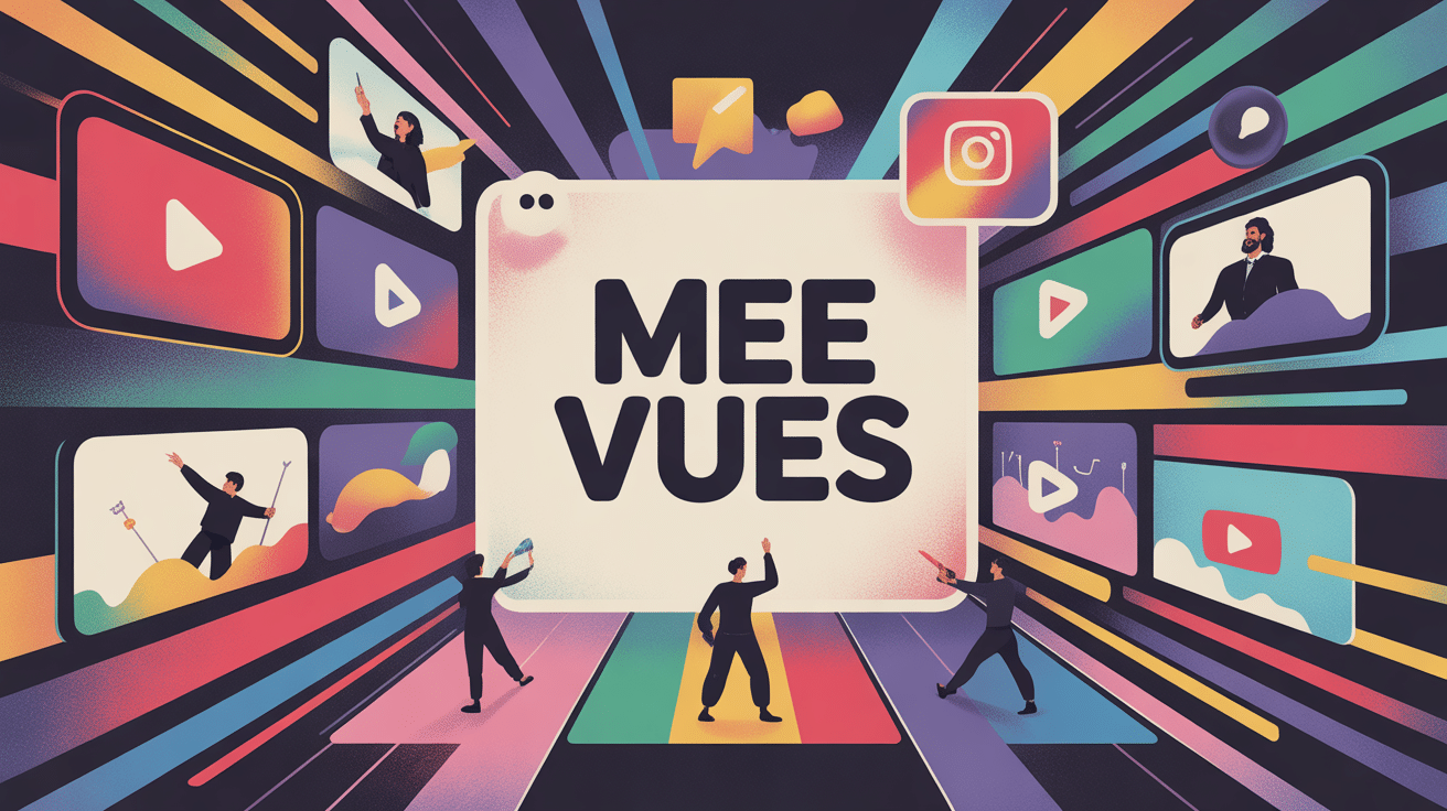 Illustration mee vues vidéos courtes et créateurs réseaux sociaux