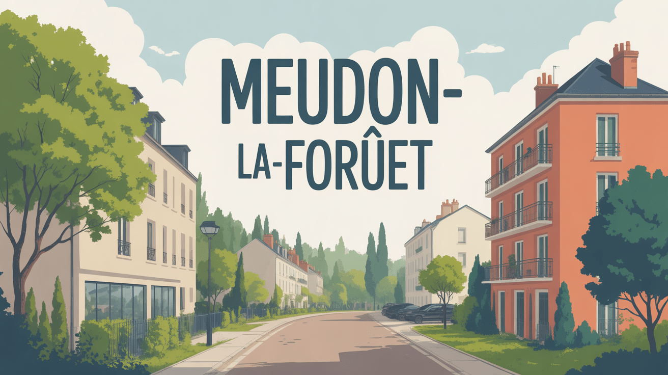 Vue globale meudon la forêt quartier sensible espace vert et immeubles