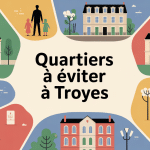 Troyes quartiers à éviter, carte stylisée avec ambiance