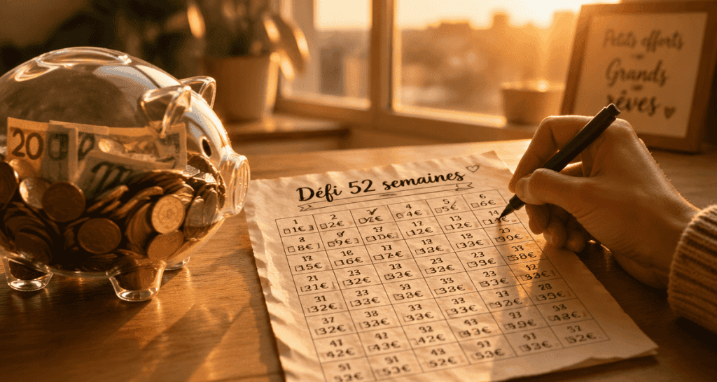 defi economie grille cochée tirelire