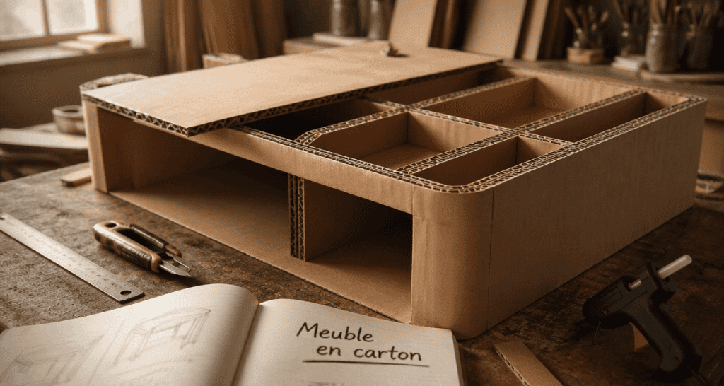 meuble en carton fabrication atelier