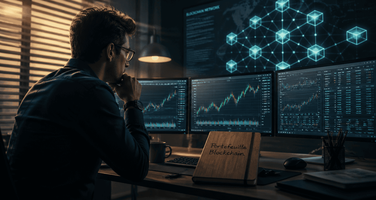 investisseur blockchain bourse écrans graphiques