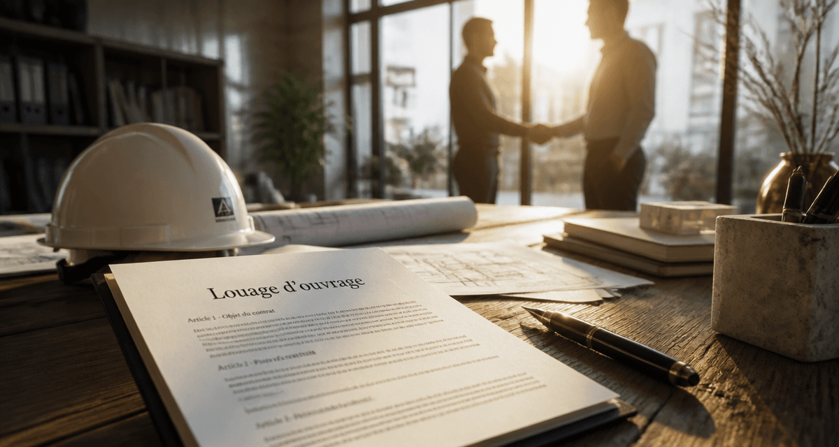 contrat de louage d'ouvrage sur table architecte