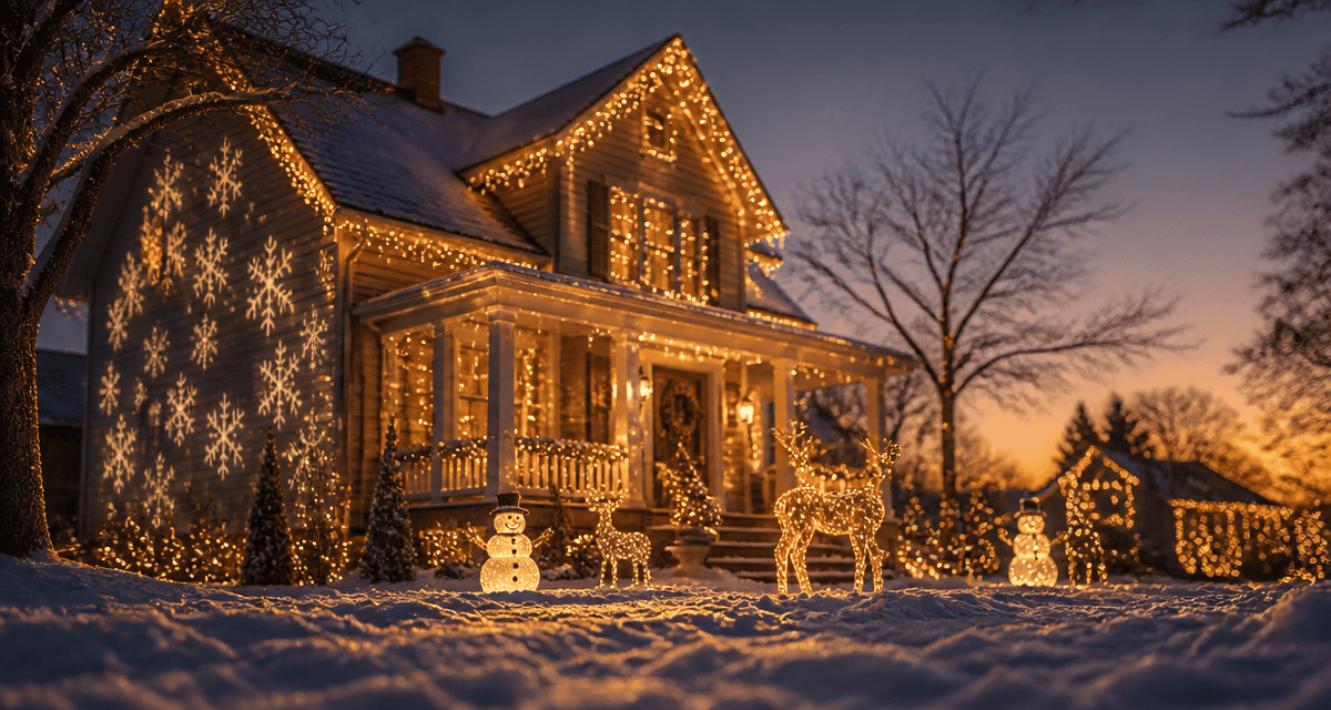 decoration noel exterieur maison guirlandes led