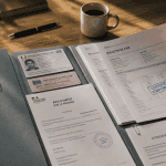 dossier pour location garant sur table avec documents