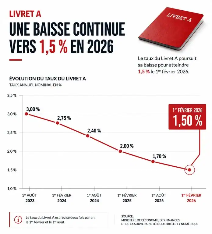 Évolution du rendement du Livret A en février 2026