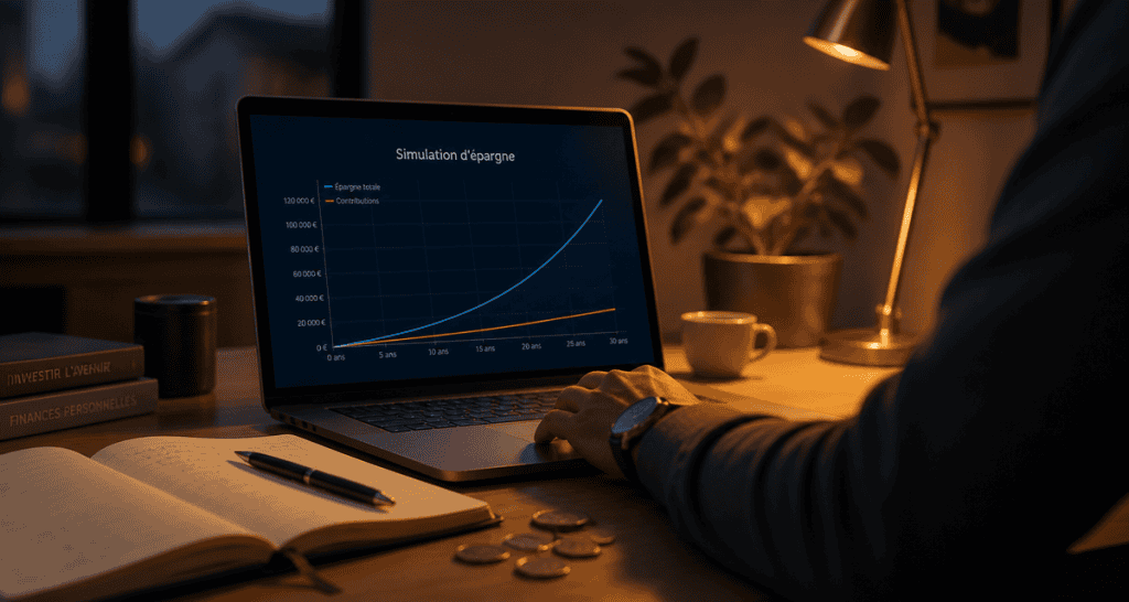 epargne simulation sur ordinateur portable
