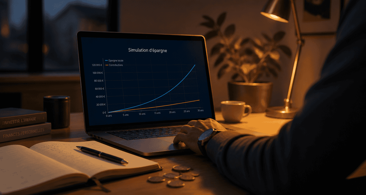 epargne simulation sur ordinateur portable