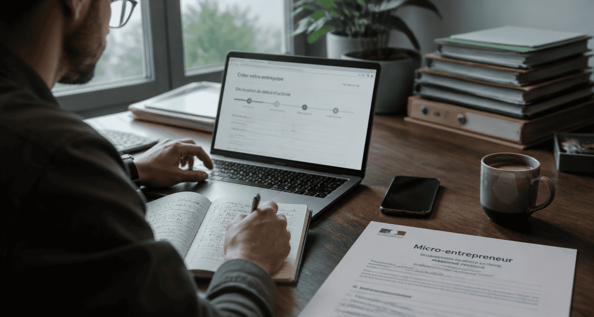 micro entrepreneur ou auto entrepreneur travaillant sur ordinateur