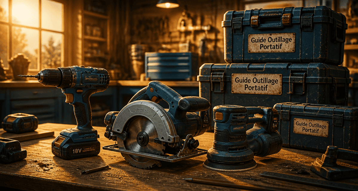 outillage portatif sur établi moderne