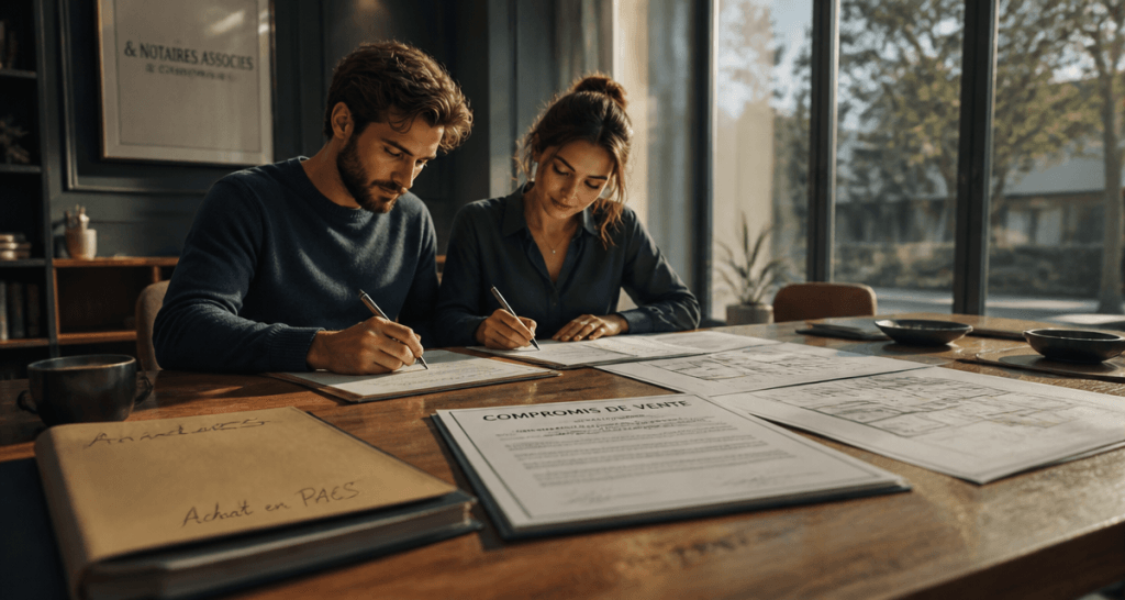 pacs avantage achat immobilier couple table documents