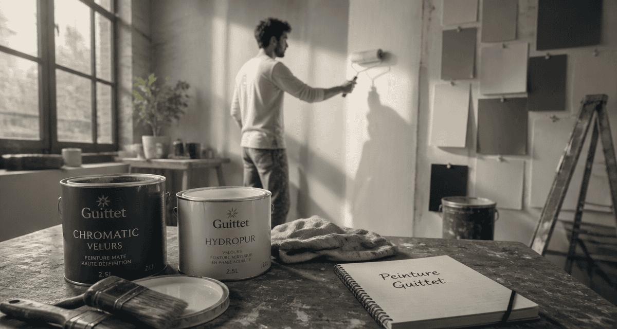 peinture guittet artisan rouleau mur blanc