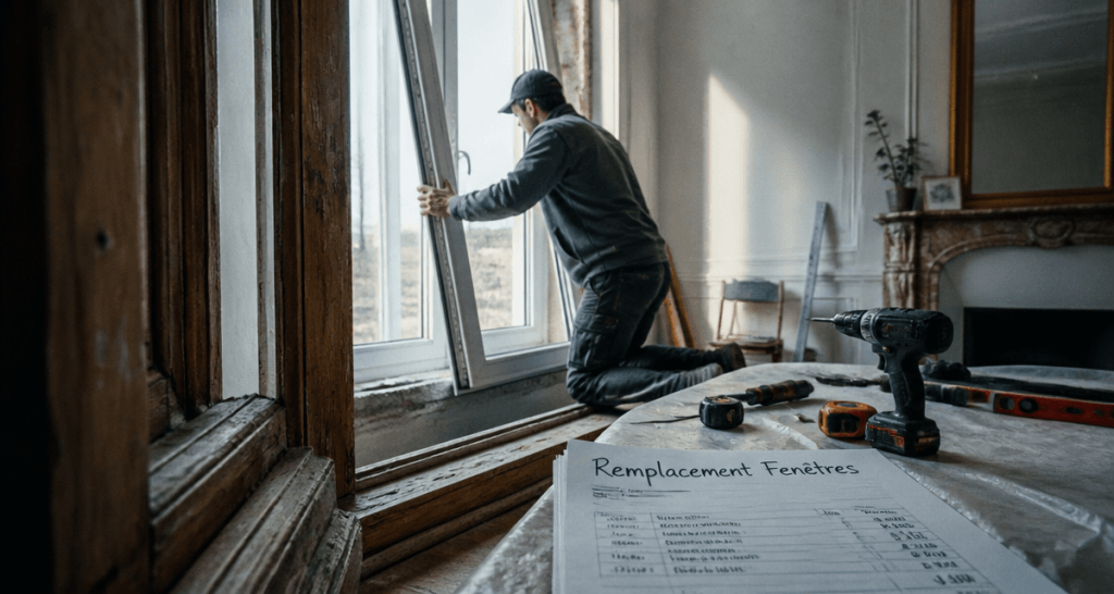 prix remplacement fenetre pose double vitrage