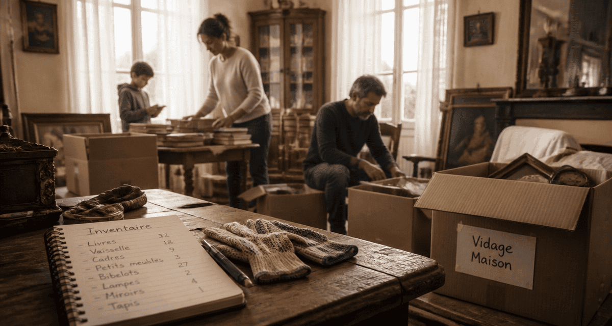 vidage maison tri objets famille