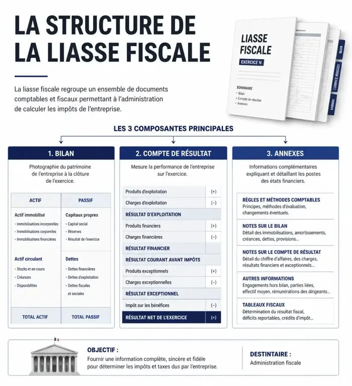 Schéma explicatif de la composition d'une liasse fiscale pour les entreprises