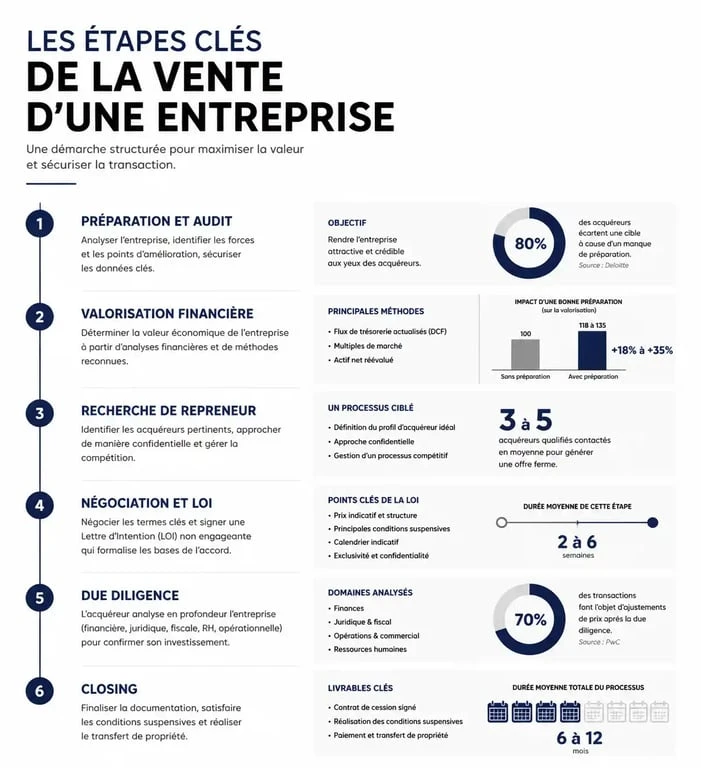 Étapes clés pour vendre son entreprise : guide du processus de cession