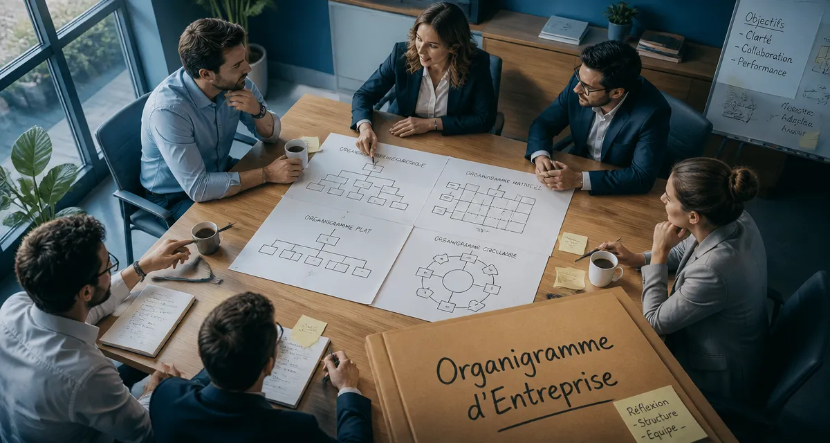 organigramme de l entreprise 4 modèles sur table