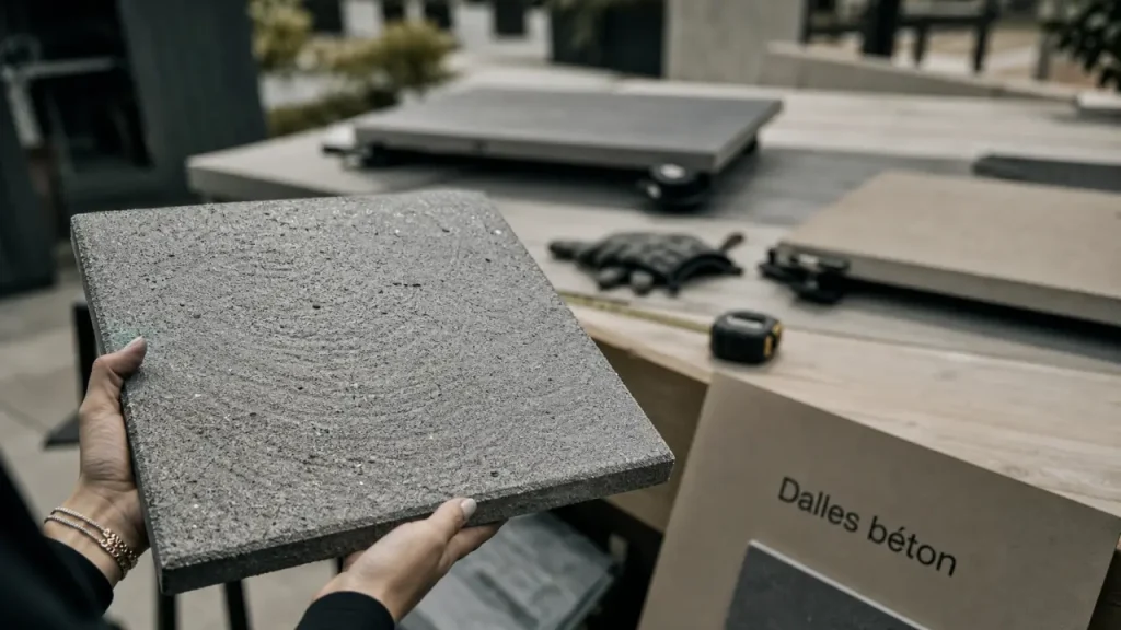 dalle terrasse en beton : dalle béton antidérapante sur plots