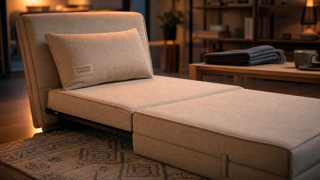 Fauteuil chauffeuse convertible : couchage d’appoint compact pour salon, chambre et bureau