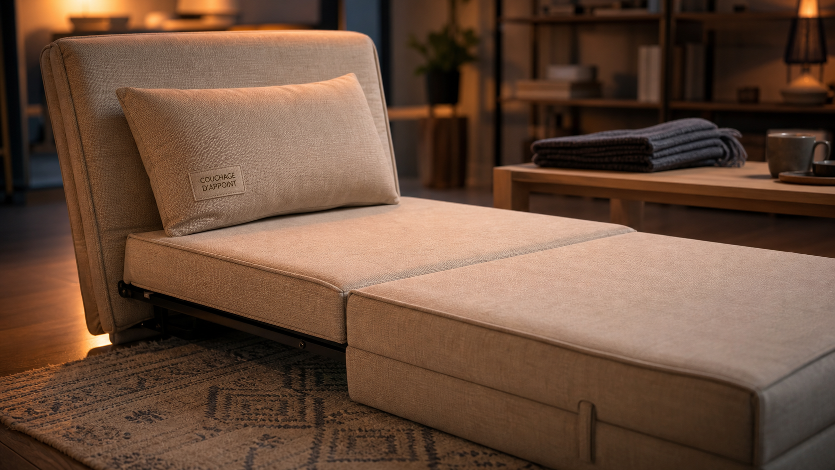Fauteuil chauffeuse convertible : couchage d’appoint compact pour salon, chambre et bureau