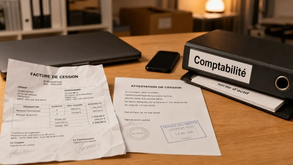 Racheter le matériel de son entreprise : facture et sortie d’actif sans TVA oubliée