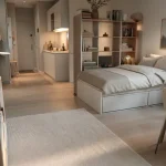 Aménagement studio 25m2 ikea : lit, rangement et coin repas