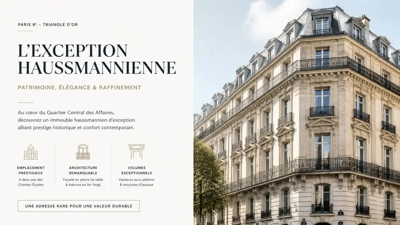 Architecture haussmannienne typique du Quartier Central des Affaires de Paris