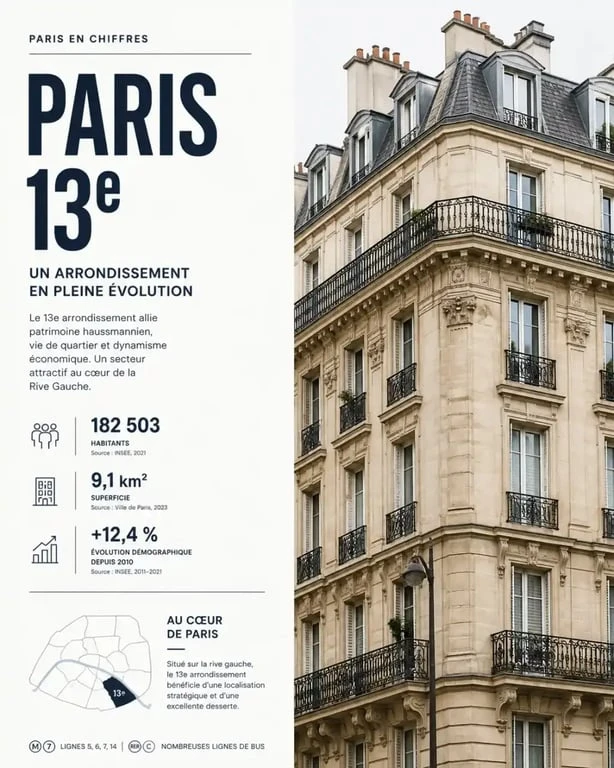 Immeuble haussmannien typique pour une rénovation d'appartement à Paris 13