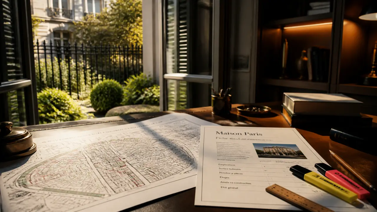 Maison paris : jardin et 5 niveaux, plan de Paris