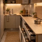 Aménagement petite cuisine 4m2 : plan de travail dégagé