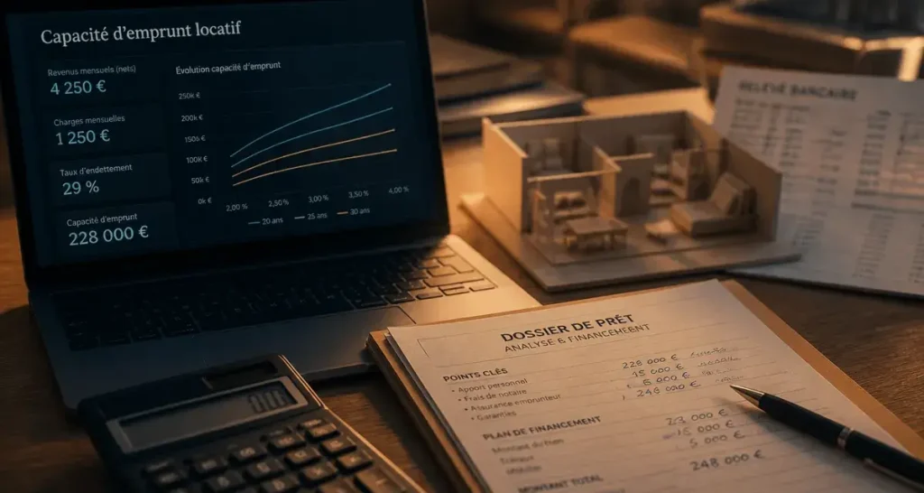 Capacité emprunt investissement locatif : calcul 35% d’endettement et 70% loyers