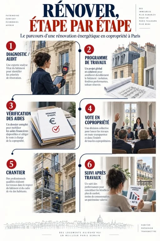 Parcours d’une rénovation énergétique à Paris, du diagnostic aux travaux