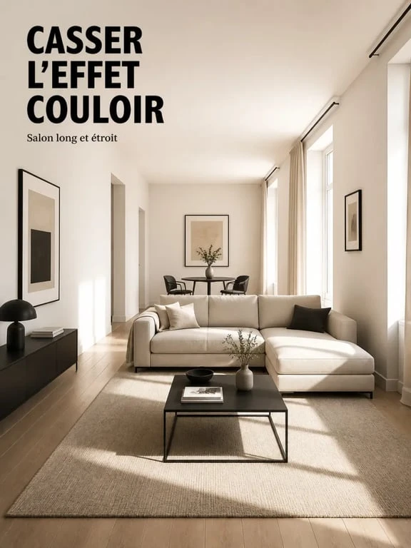 Aménager un salon rectangulaire avec canapé perpendiculaire, tapis et zones de vie bien définies
