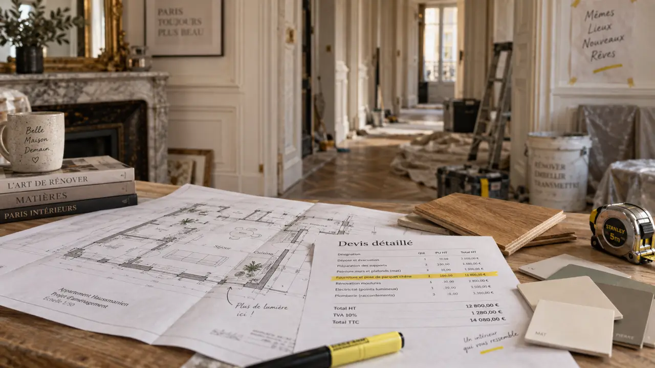 Rénovation appartement paris 16 : devis copropriété