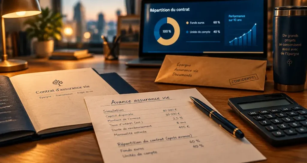 Avance sur assurance vie : prêt temporaire jusqu’à 3 ans, bureau et simulation