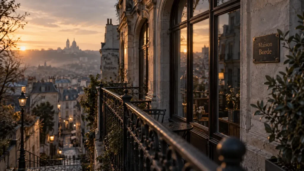Maison borde montmartre avec vue sur Paris depuis la terrasse