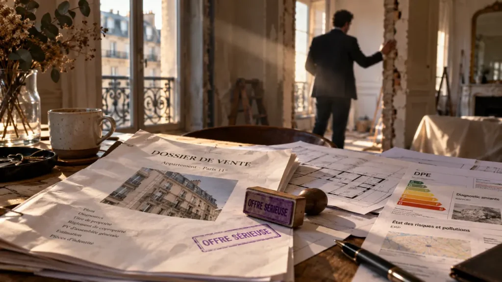 Marchand de bien paris : dossier vente et offre sérieuse