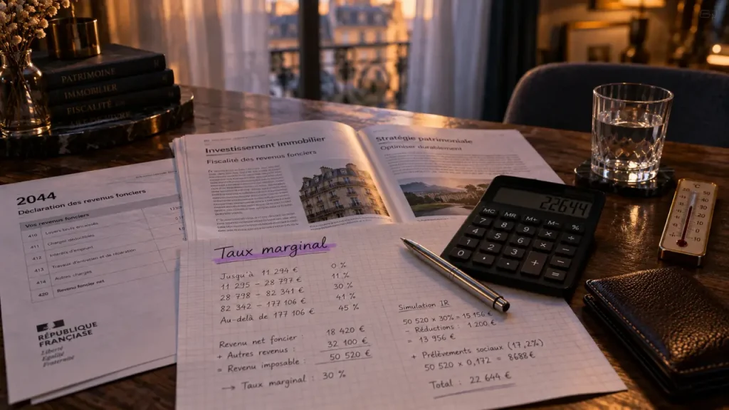 Taux imposition revenus fonciers selon tranche et régime